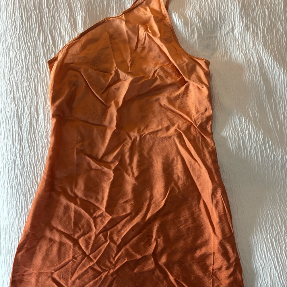 Madewell One-Shoulder Dress in Rich Orange